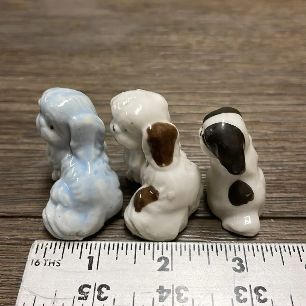 3 Vintage Pekinese Ceramic Figurines, Made in Japan